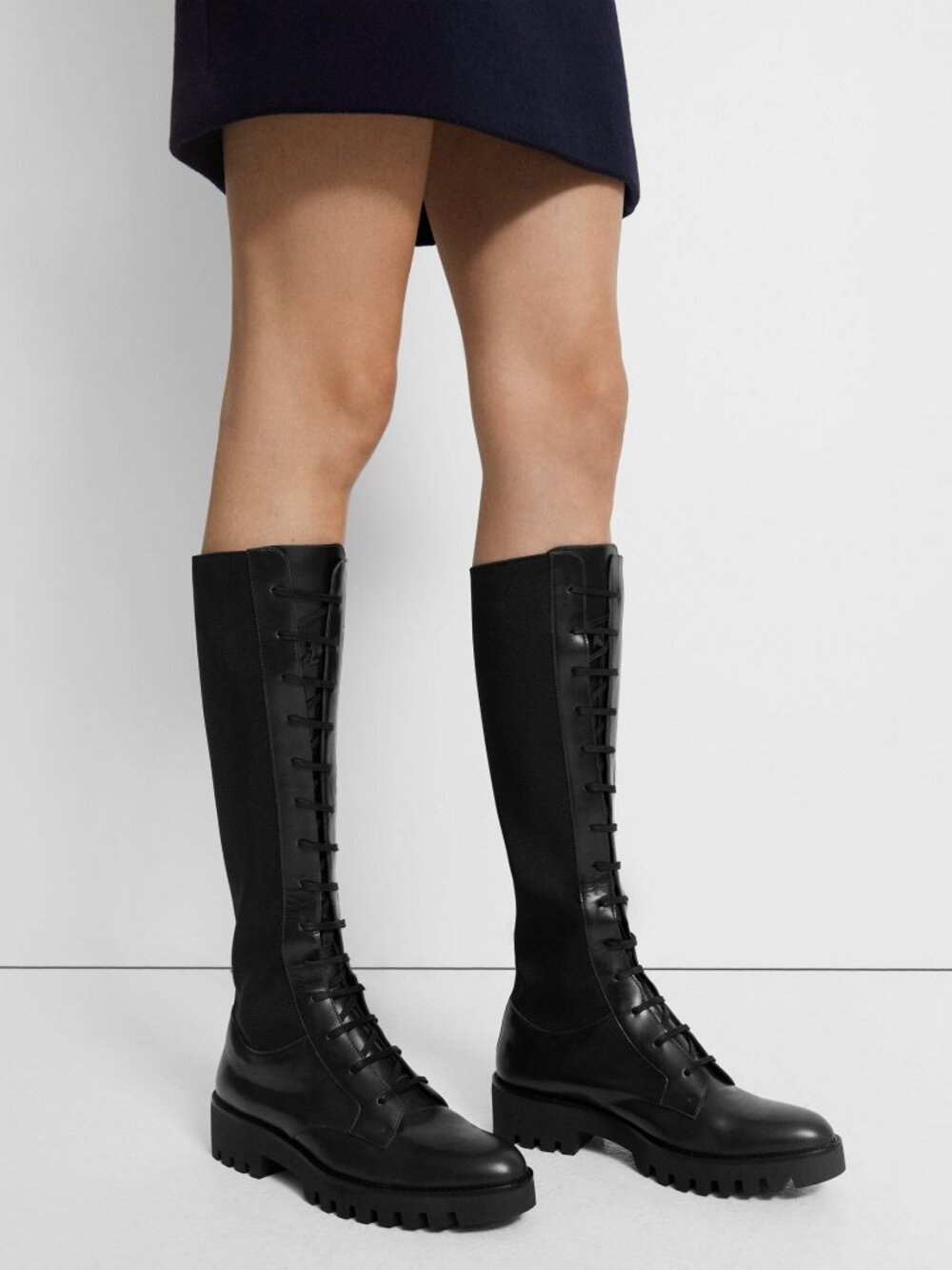NIB Theory Laced Lug Boot in Leather